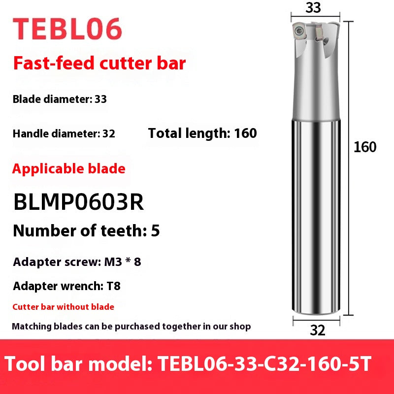 2070-TEBL06 Fast Forward Milling Cutter Bar BLMP0603 Milling Insert CNC High Speed Roughing Cutter Head Shandong Denso Pricision Tools Co.,Ltd.